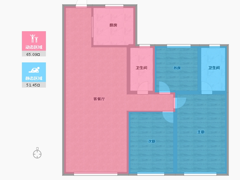 山东省-青岛市-绿地凤栖澜玥-105.01-户型库-动静分区