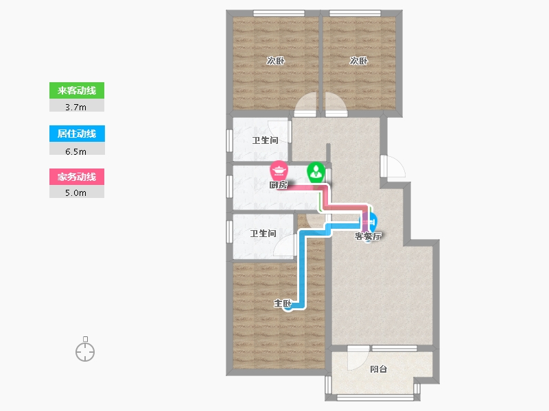 河北省-廊坊市-荣盛·阿尔卡迪亚·兰亭苑-86.00-户型库-动静线