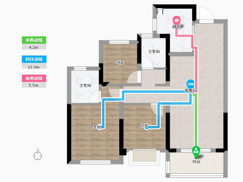 浙江省-杭州市-绿都中天云屿江月-71.35-户型库-动静线