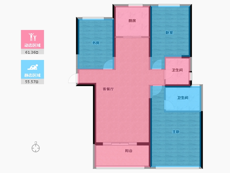 湖北省-武汉市-同馨花园雍豪府-105.30-户型库-动静分区