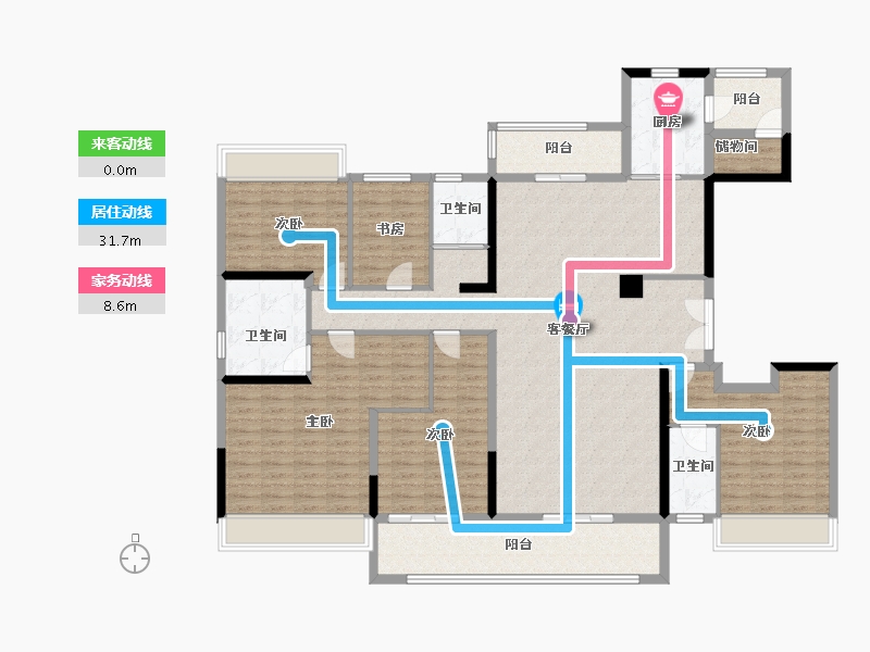 四川省-遂宁市-碧桂园·河东云著-177.63-户型库-动静线