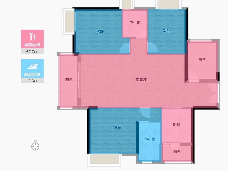 广东省-佛山市-保利中央公园-100.51-户型库-动静分区