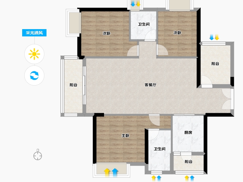 广东省-佛山市-保利中央公园-100.51-户型库-采光通风