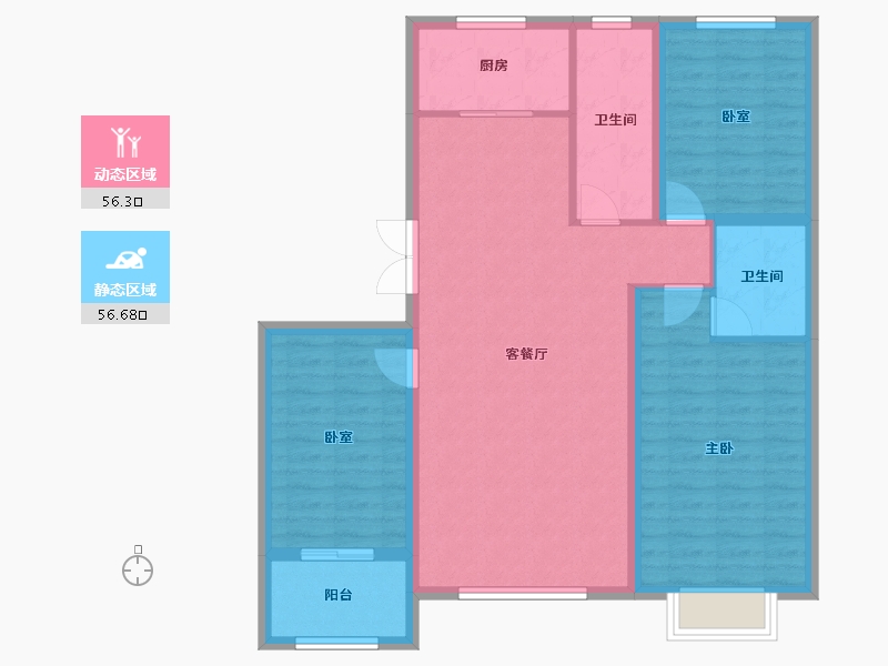 内蒙古自治区-包头市-松石御景江山-102.21-户型库-动静分区