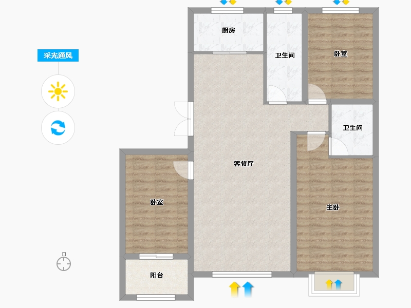 内蒙古自治区-包头市-松石御景江山-102.21-户型库-采光通风