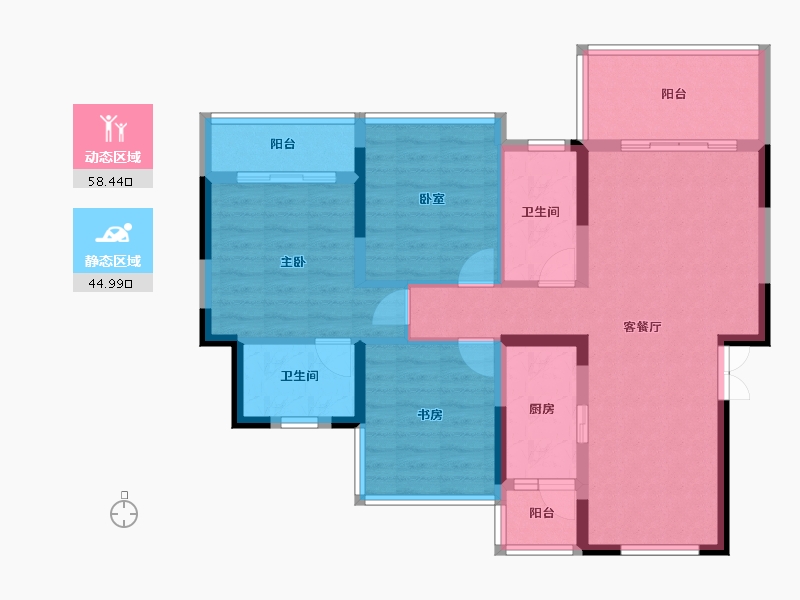 四川省-雅安市-西网江湾城-92.05-户型库-动静分区