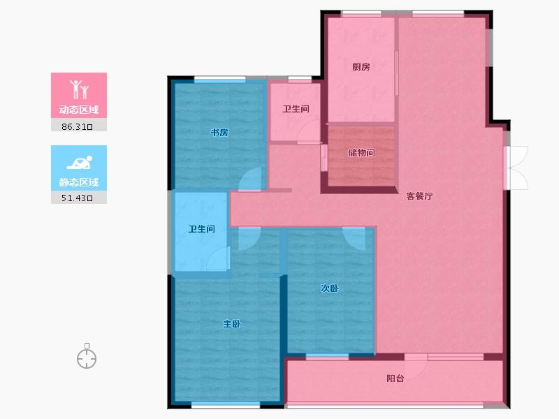 山东省-青岛市-建邦城锦墅-124.39-户型库-动静分区