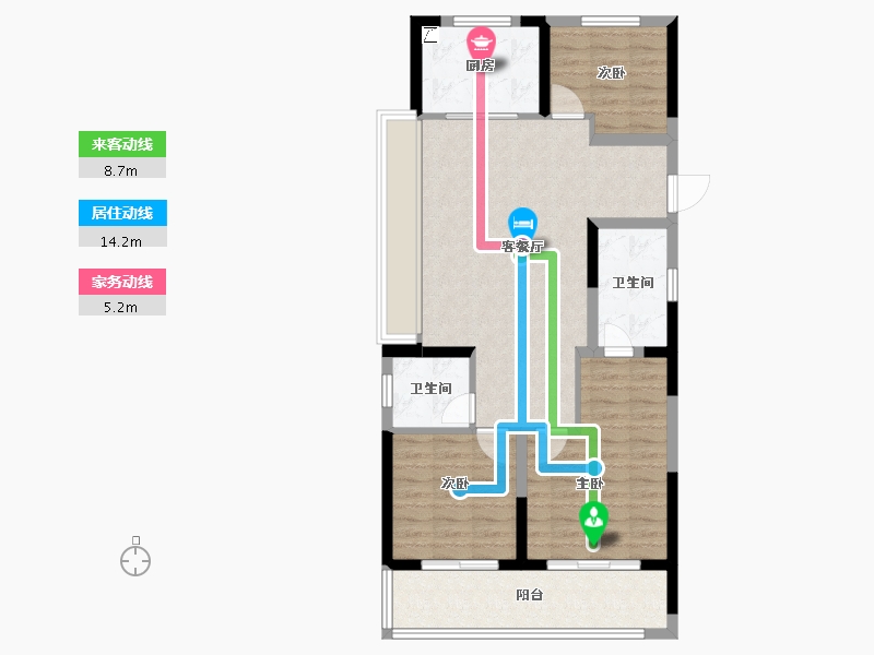 浙江省-杭州市-绿都中天云屿江月-86.40-户型库-动静线