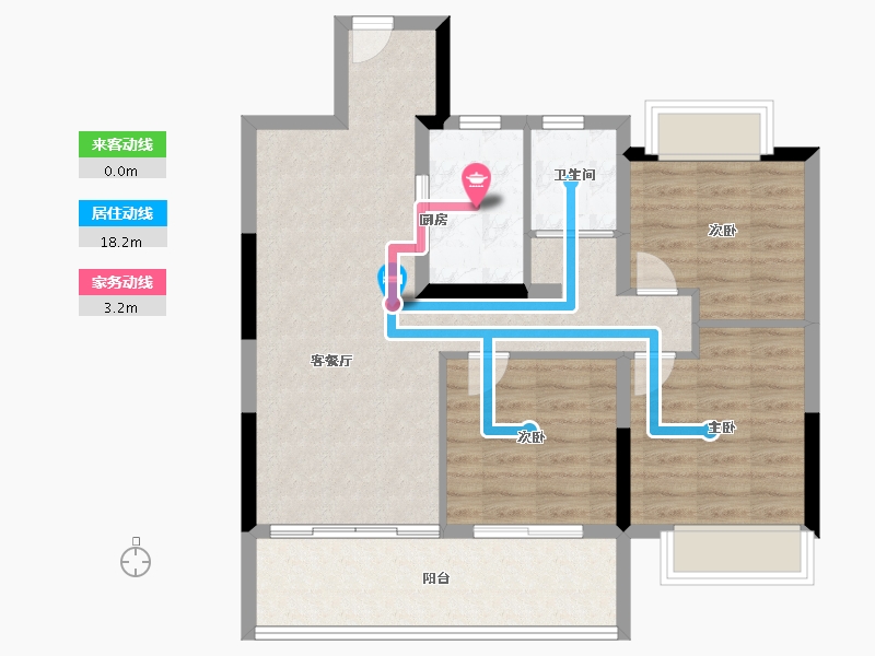 安徽省-宿州市-碧桂园·政务壹号-80.00-户型库-动静线