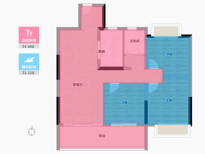 安徽省-宿州市-碧桂园·政务壹号-80.00-户型库-动静分区