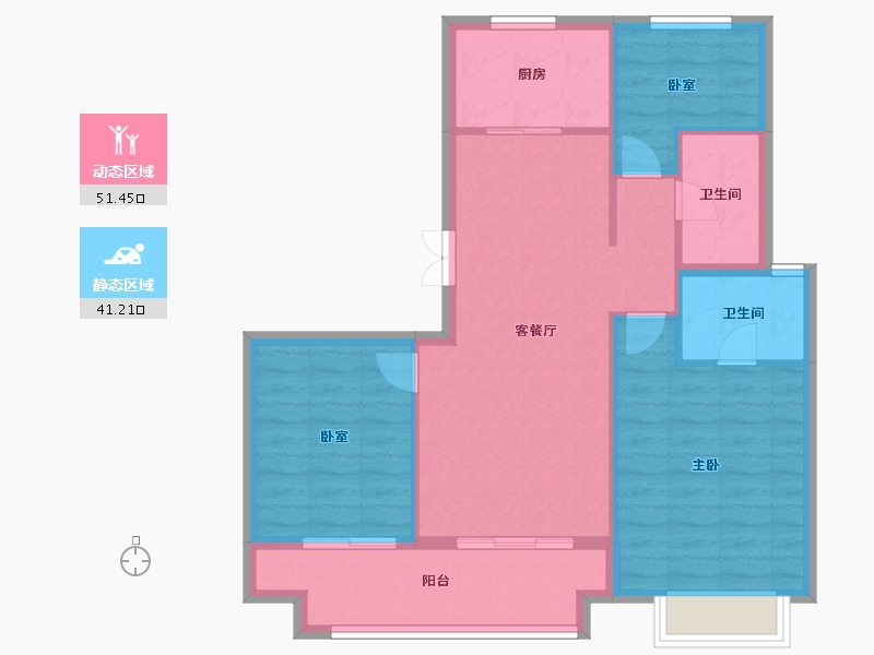 福建省-南平市-世茂阳光城·璀璨滨江-84.00-户型库-动静分区