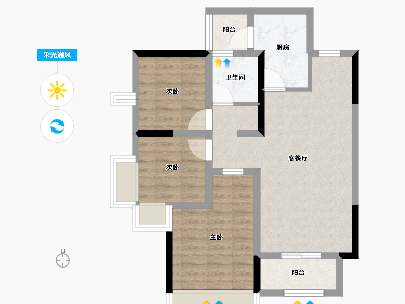 四川省-资阳市-优品道资溪学府-65.73-户型库-采光通风