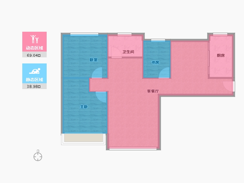 青海省-海东市-丽水湾馨城-99.45-户型库-动静分区