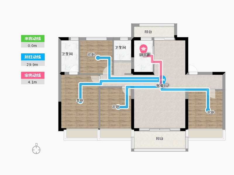 陕西省-延安市-延安碧桂园洛川公馆-112.07-户型库-动静线