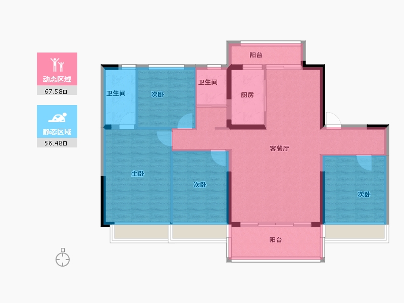 陕西省-延安市-延安碧桂园洛川公馆-112.07-户型库-动静分区