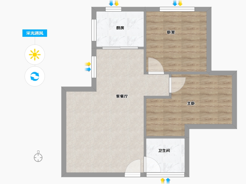 青海省-海东市-丽水湾馨城-56.35-户型库-采光通风