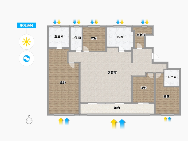 浙江省-杭州市-星潮映象府-192.55-户型库-采光通风