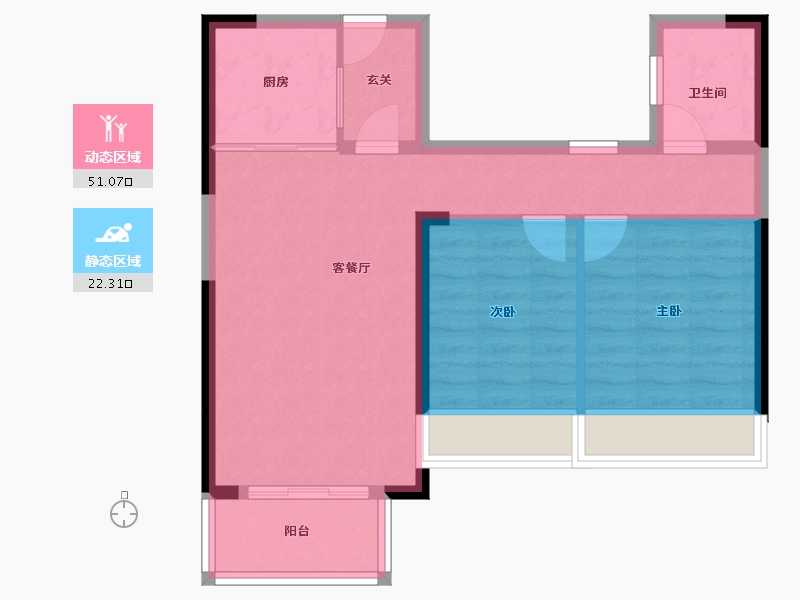 广西壮族自治区-防城港市-博古·东海岸-65.59-户型库-动静分区