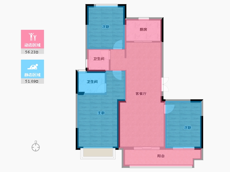 安徽省-蚌埠市-润志蘇州府-96.86-户型库-动静分区