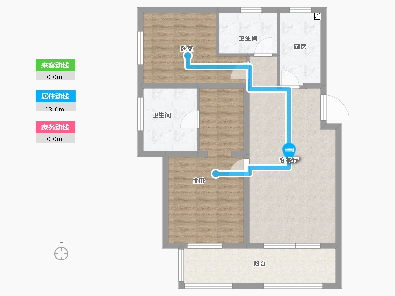 河北省-廊坊市-水岸香园-86.40-户型库-动静线