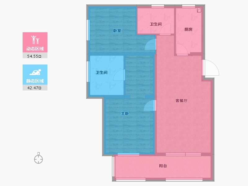 河北省-廊坊市-水岸香园-86.40-户型库-动静分区