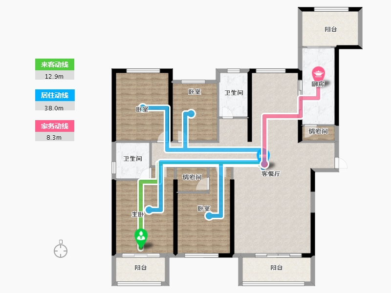 湖北省-武汉市-同馨花园雍豪府-164.82-户型库-动静线