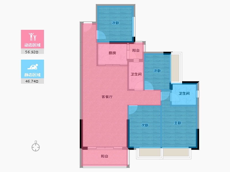 广东省-阳江市-联城新世纪-93.37-户型库-动静分区