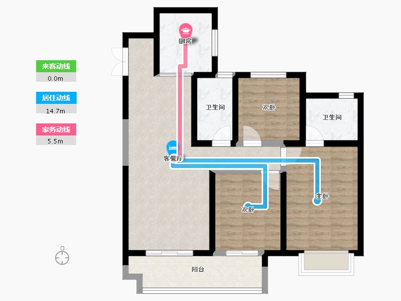 陕西省-西安市-国樾府-84.34-户型库-动静线