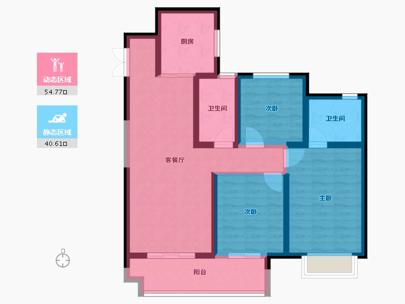 陕西省-西安市-国樾府-84.34-户型库-动静分区