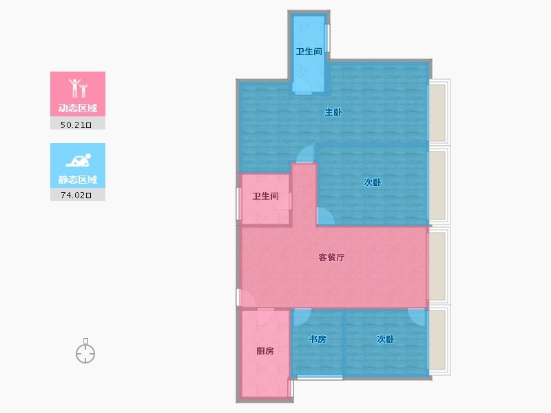 重庆-重庆市-日月光解放碑1号R3-114.12-户型库-动静分区