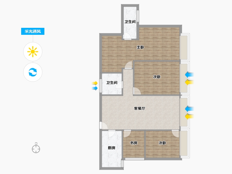 重庆-重庆市-日月光解放碑1号R3-114.12-户型库-采光通风