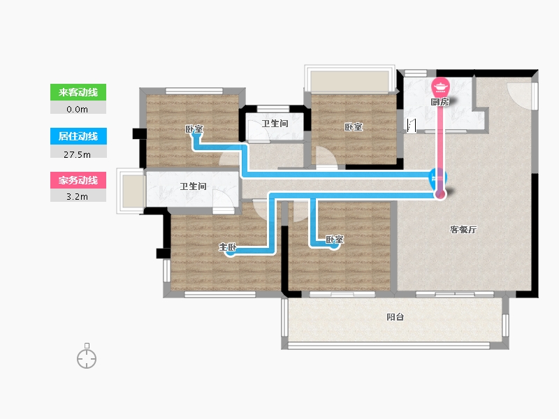 安徽省-六安市-文一·锦门桃溪里-106.40-户型库-动静线