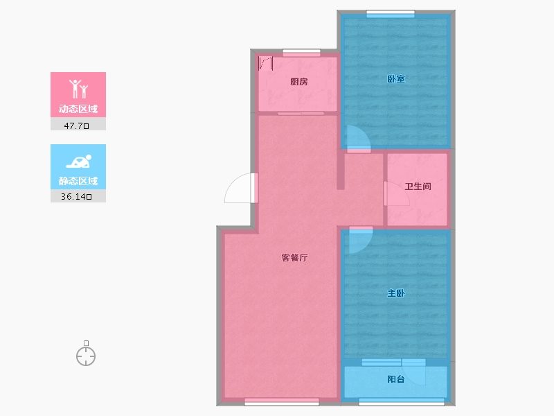 河北省-廊坊市-中远·佳成时代-74.53-户型库-动静分区