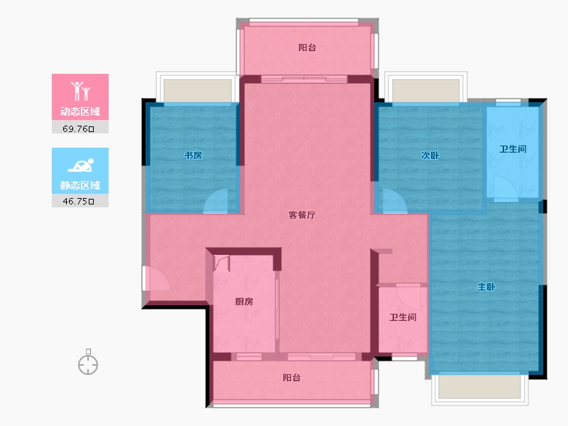 广东省-阳江市-恒隆御景山庄-104.29-户型库-动静分区