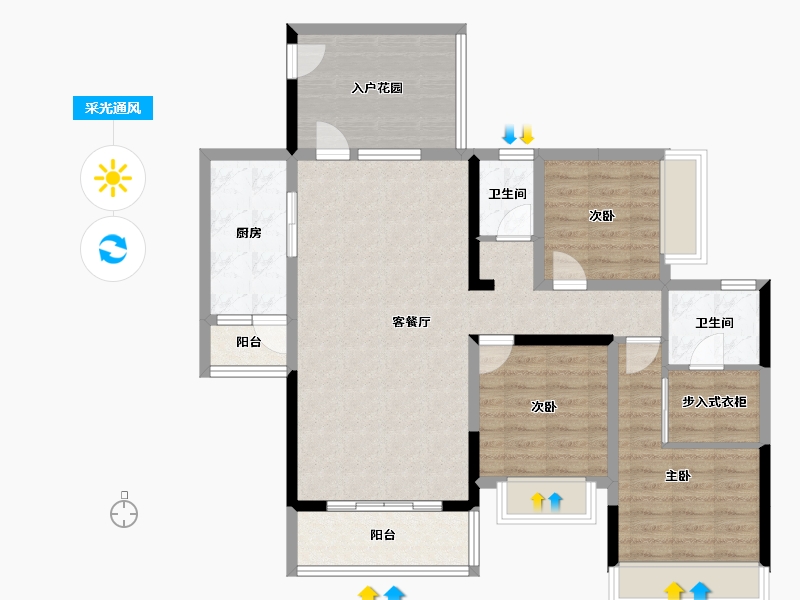 广东省-梅州市-创杰璟苑-99.01-户型库-采光通风