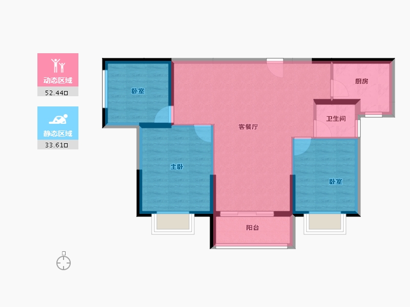 江苏省-徐州市-鸿基·泊枫花园-77.55-户型库-动静分区