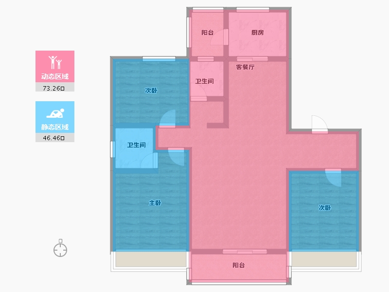 河南省-平顶山市-鲁山县幸福城壹号院-106.39-户型库-动静分区