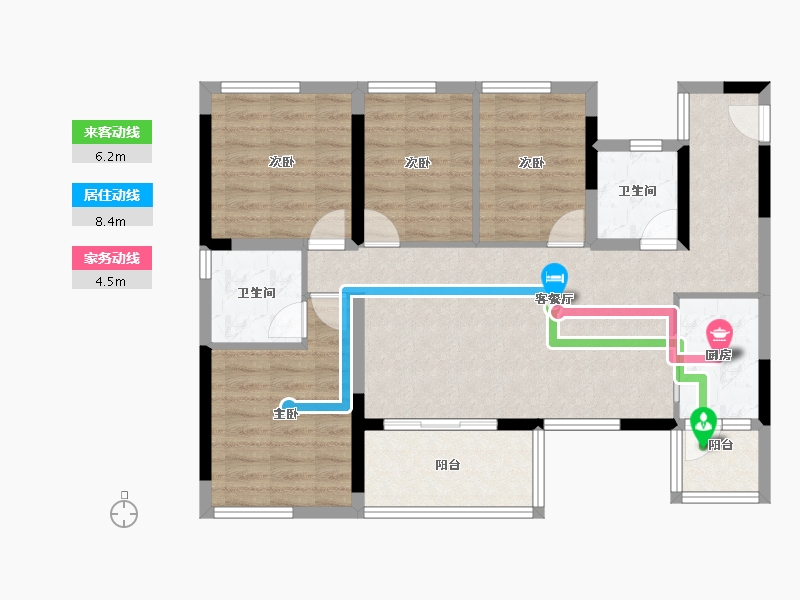 四川省-雅安市-金科集美书香府观澜-91.18-户型库-动静线