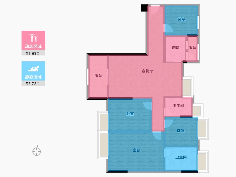 广东省-梅州市-狮城华府-97.44-户型库-动静分区