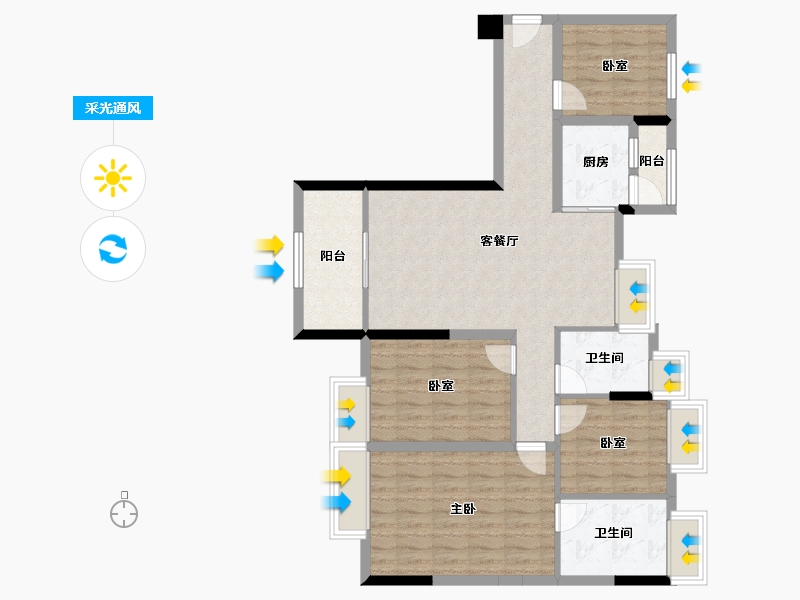 广东省-梅州市-狮城华府-97.44-户型库-采光通风