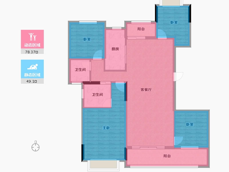 湖南省-长沙市-建发玖洲和玺-114.40-户型库-动静分区