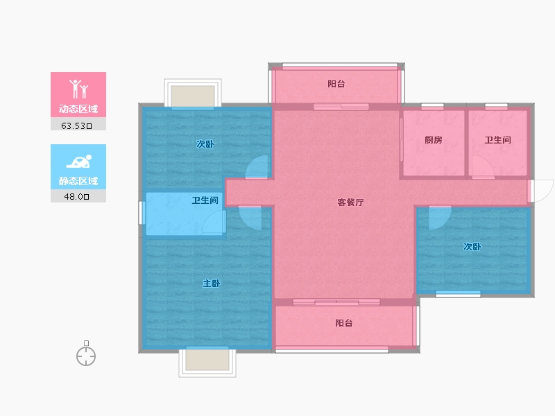 湖北省-孝感市-澴河盛都-101.70-户型库-动静分区