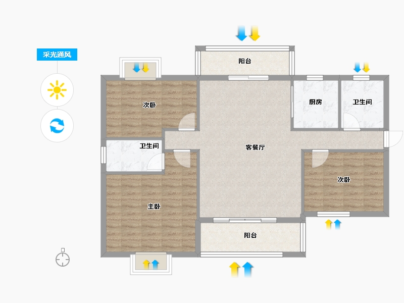 湖北省-孝感市-澴河盛都-101.70-户型库-采光通风