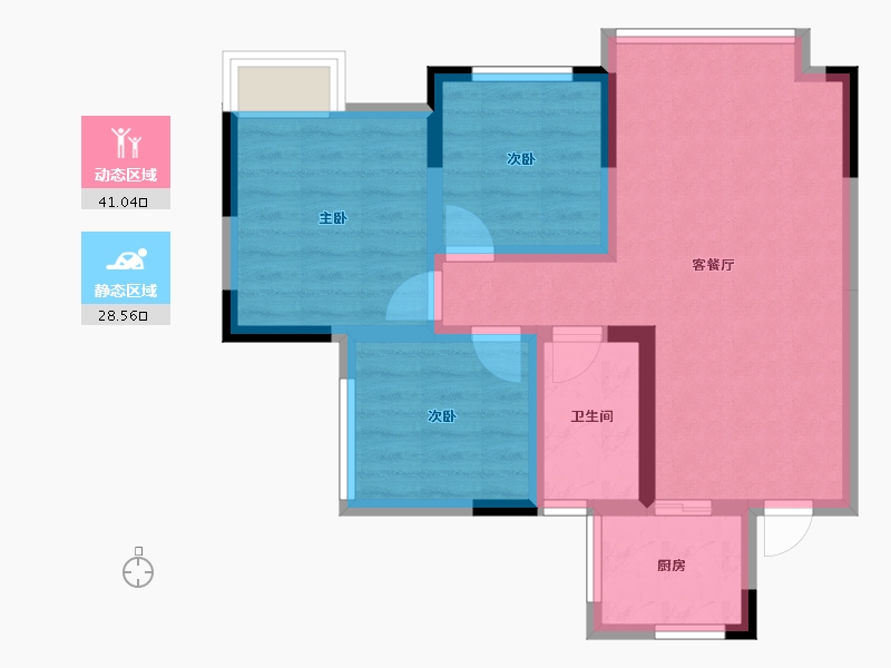 四川省-雅安市-康达山水城-61.09-户型库-动静分区