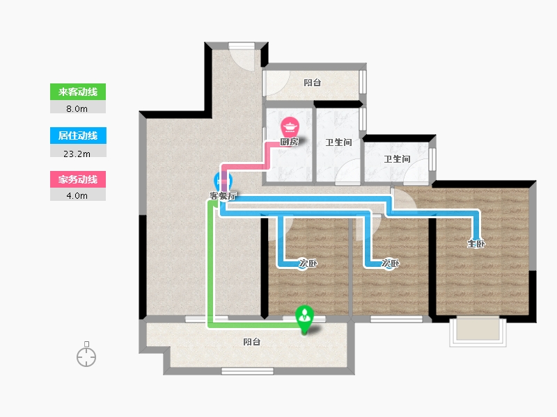 湖南省-邵阳市-碧桂园紫薇上城-96.50-户型库-动静线