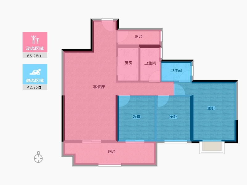 湖南省-邵阳市-碧桂园紫薇上城-96.50-户型库-动静分区