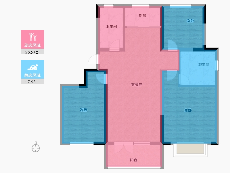 山东省-青岛市-胶州湾·空港新城-88.00-户型库-动静分区