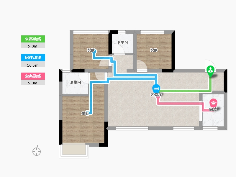 四川省-雅安市-康达山水城-66.35-户型库-动静线