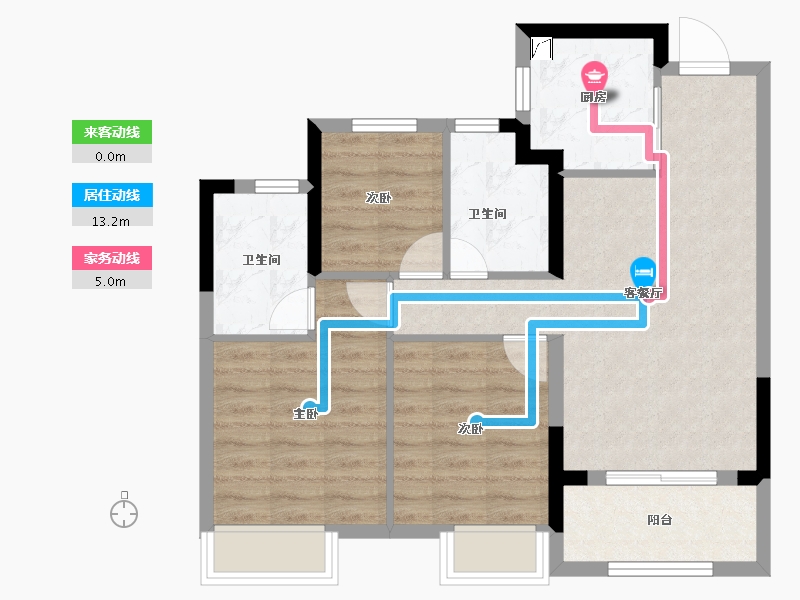 浙江省-杭州市-辰春澜城-71.17-户型库-动静线