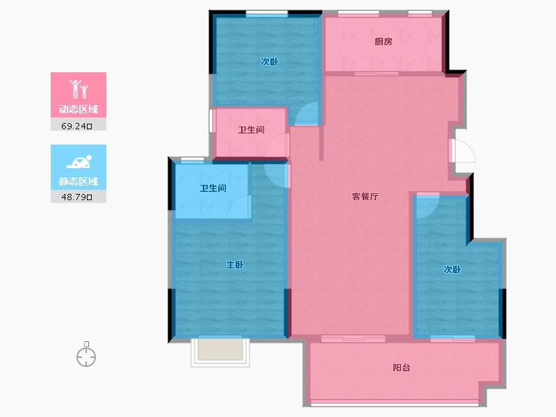 安徽省-宿州市-泗洲名城·观湖苑-104.02-户型库-动静分区